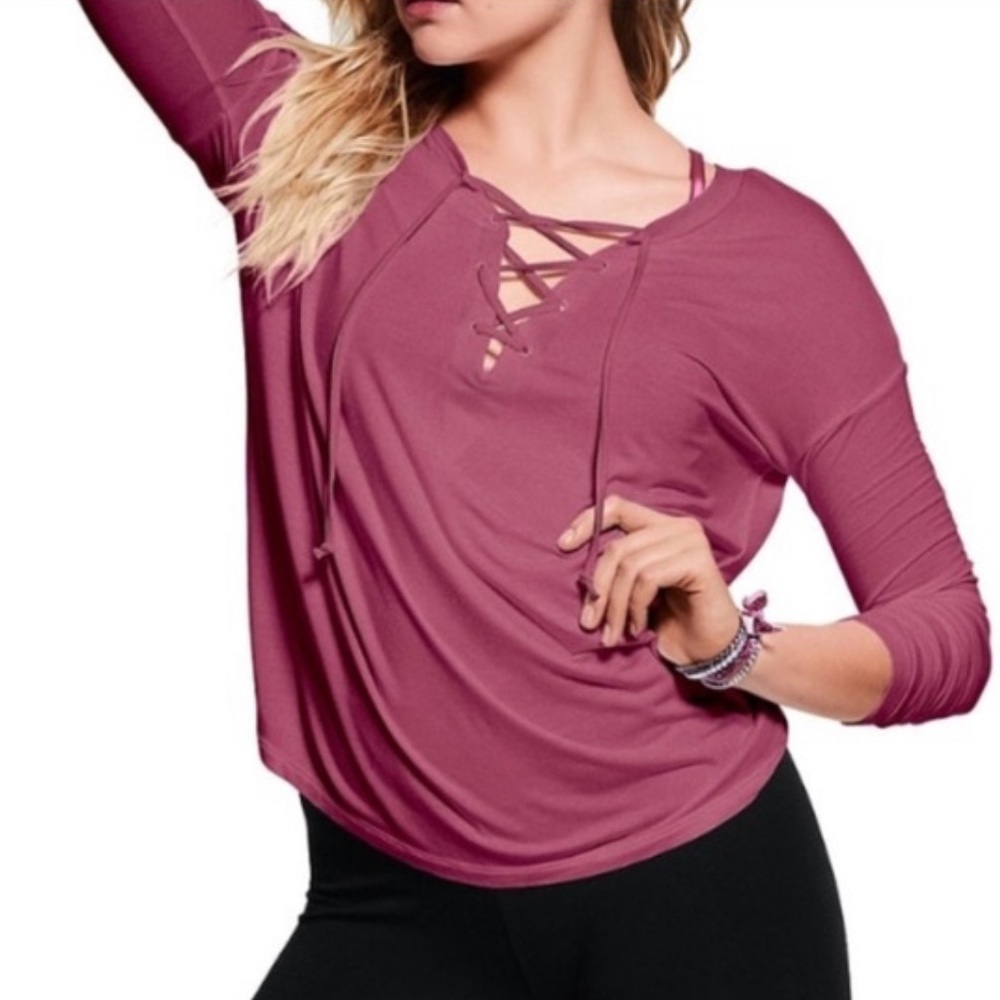 Victoria’s Secret Pink Super Soft Lace Up Blouse size Small